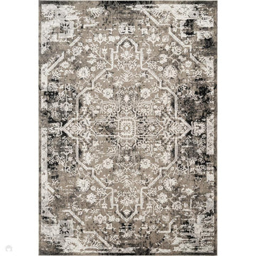Mayfair Flora MAY04 Modern Abstract Distressed Metallic Shimmer Soft Velvety Touch Textured Polyester Low Profile Short Pile Warm Taupe/Stone Grey/Ivory/Charcoal Black/Ash Beige Rug-Desire Rugs-Rug Love - The Most Loved Rug Store